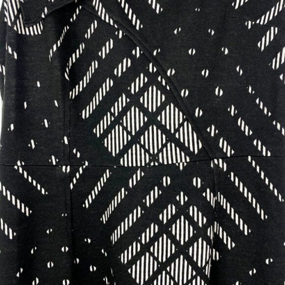 TRACY REESE Black White Wool Blend Sleeveless Cut Out Body Con Sheath Dress US M - Picture 5 of 8